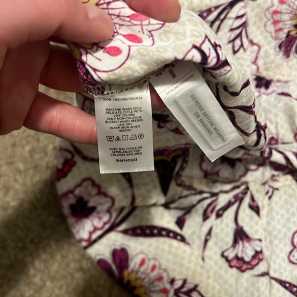 Loft Floral Tie Waist Ruffle Hem Dress Large - Picture 6 of 6